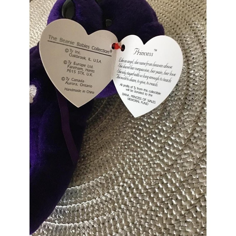 Ty Beanie Babies Princess Diana Plush Bears‎ 1997 PE Pellets Purple (3) Y2K Toys - Picture 12 of 16